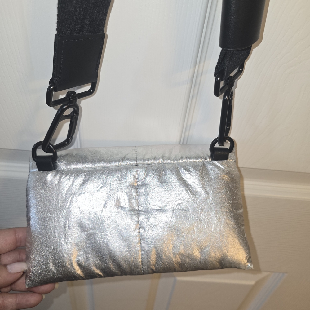 All Saints Silver Puffer Crossbody Bag - Picture 9 of 15